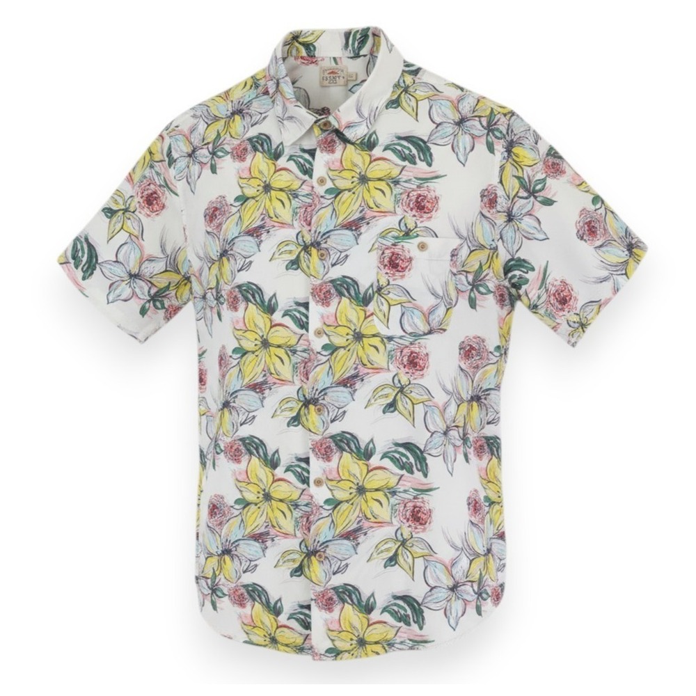 Faherty Rayon Hawaiian Shirt Mens 2XL Multicolor Tropical Dreams Button Up‎